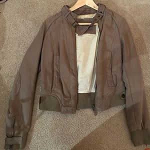Brown faux suede jacket